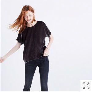 Madewell velvet bow-back top! Size medium
